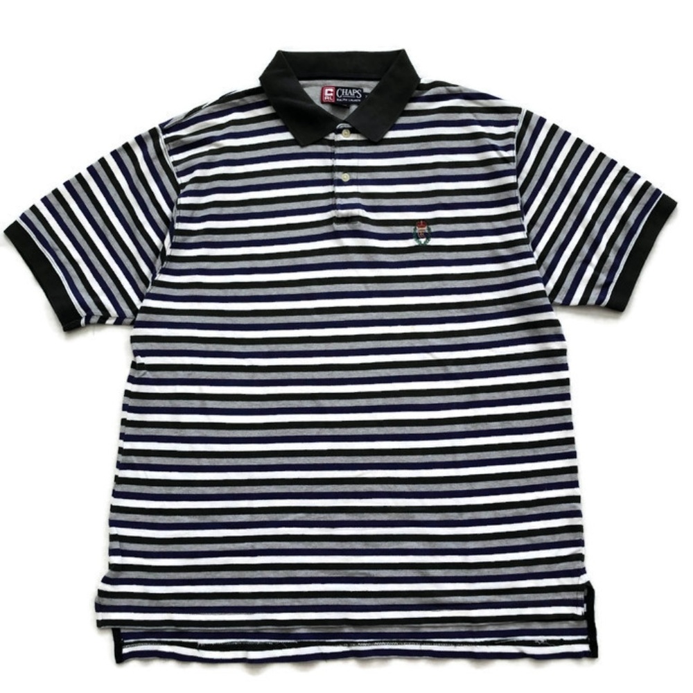 Chaps Ralph Lauren Polo Shirt Striped Short Sleeve